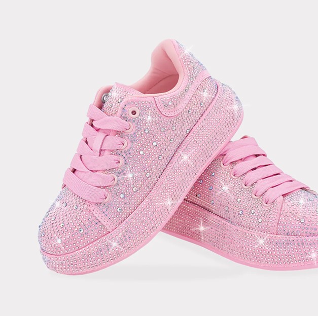 Tenis Rosas con Brillos