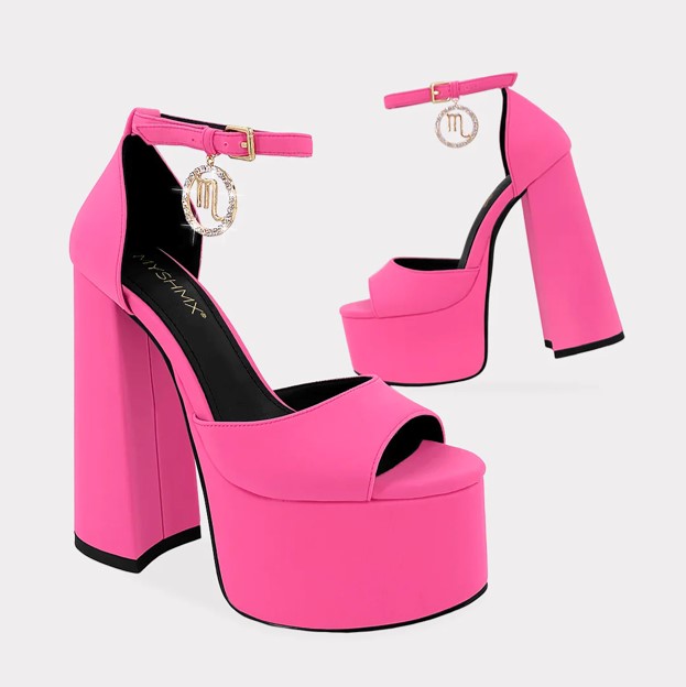 Zapatos de Plataforma con Tacón Cuadrado