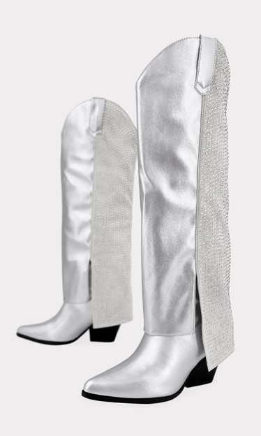 Botas Vaqueras Plateadas