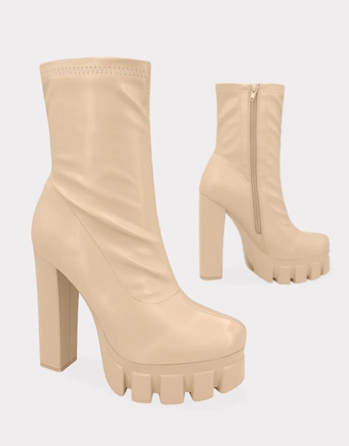 Botines con Plataforma color Nude