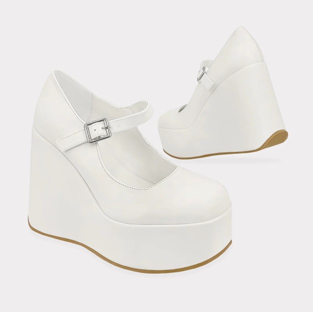 Zapatos de Plataforma Blancos