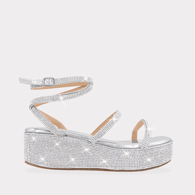 Sandalias Plateadas para Mujer